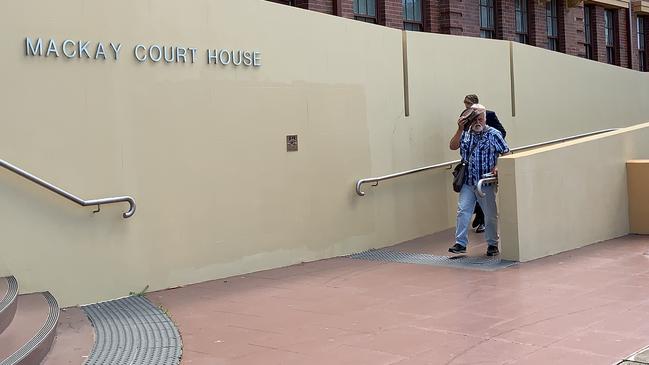 Errol Selwyn Damrow secretly filmed his NDIS carer naked when she rented a room at his property. He leaves Mackay courthouse after pleading guilty to the charge.