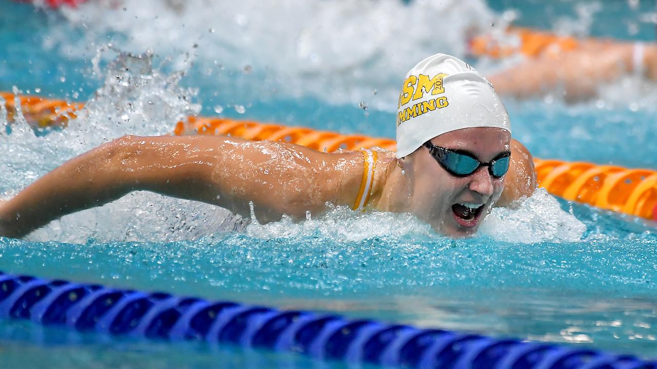 Hannah Casey of Mt St Michaels College at the CASSSA swimming championships. Picture, John Gass