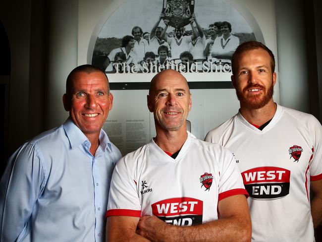 Tim Nielsen, Jamie Siddons and Rob Cassell as SACA coaches. Photo Sarah Reed