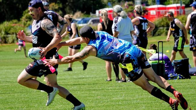 Action from the Oztag 2020 NSW Senior State Cup at the Coffs Coast Sport and Leisure Park. Photo: David Wigley