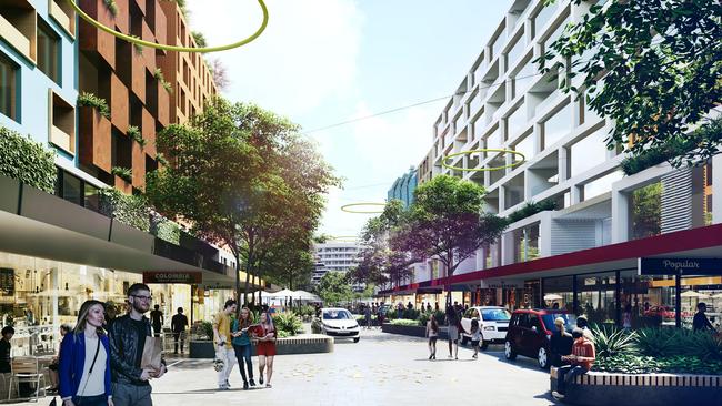 Appian Way: Artist impression of Bankstown city centre streets under a new plan to revitalise the CBD.