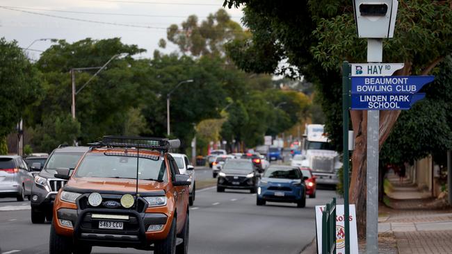 The red-light camera at the corner of Portrush Rd and Hay Rd, Linden Park. Picture Kelly Barnes