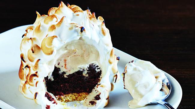 Guest chef Yasmin Newman's s’mores Baked Alaska. Picture: Alicia Taylor