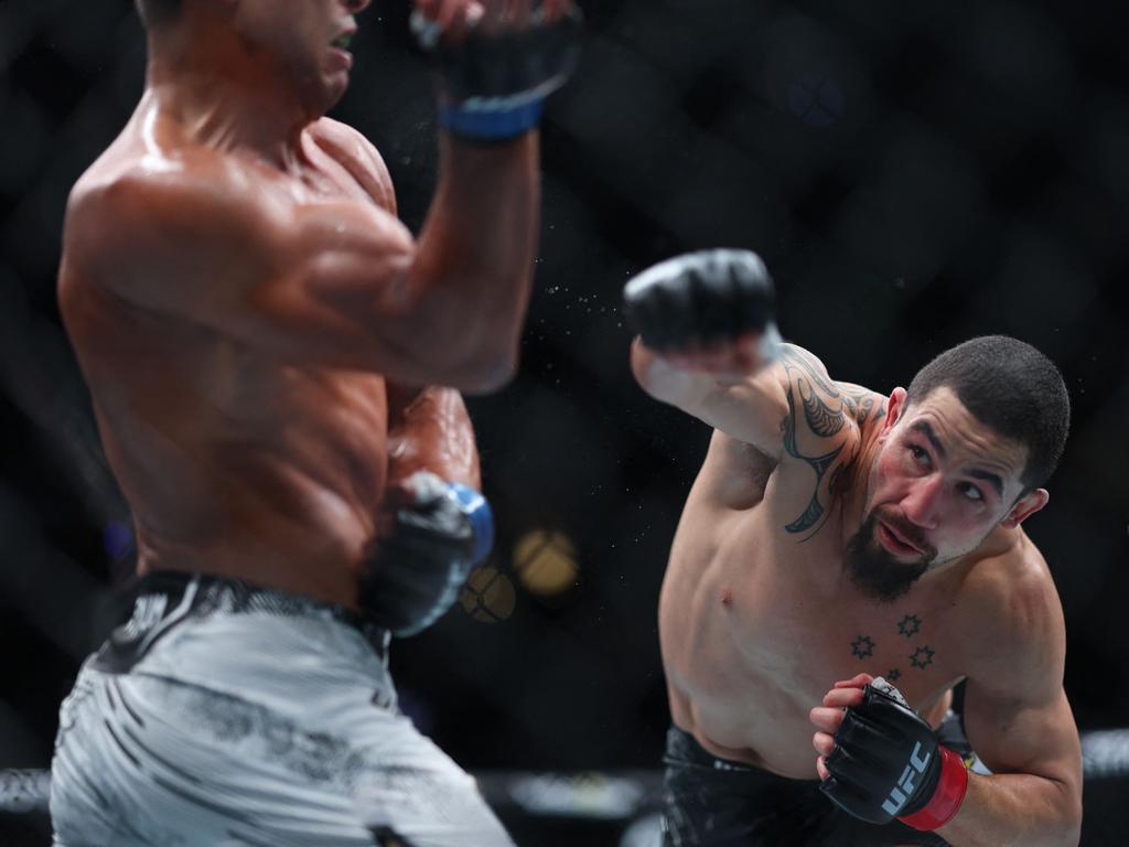 Robert Whittaker dug deep to seal the victory over Paulo Costa. Picture: Sean M. Haffey/Getty Images