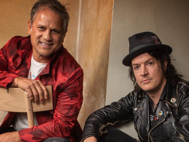 Singer Jon Stevens and Chris Cheney (of the Living End) for Red Hot Summer Tour 2021. Picture: Tony Gough