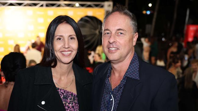 Naomi Van Zyl and Andrew Koulouris at the JAFAICAN premiere with Peter Andre at Gold Coast Film Festival at HOTA. Picture, Portia Large.