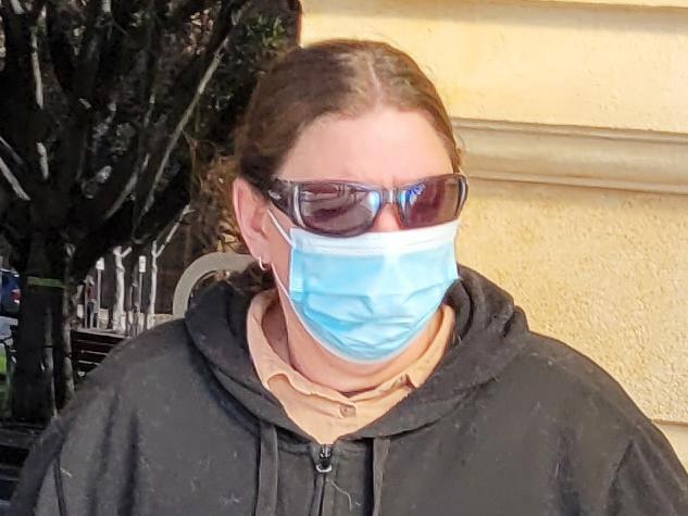 Patricia Hughes used an alias to fraudulently obtain $200,000 from Centrelink between 2005 and 2017. She is pictured leaving the District Court. Picture: Supplied