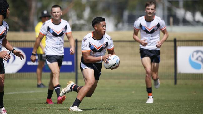 Sonny Edwards-Moeke scored the Tigers’ first try. Picture: Warren Gannon Photography