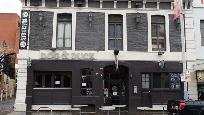 The Dog and Duck Hotel in Hindley St. Picture: Campbell Brodie