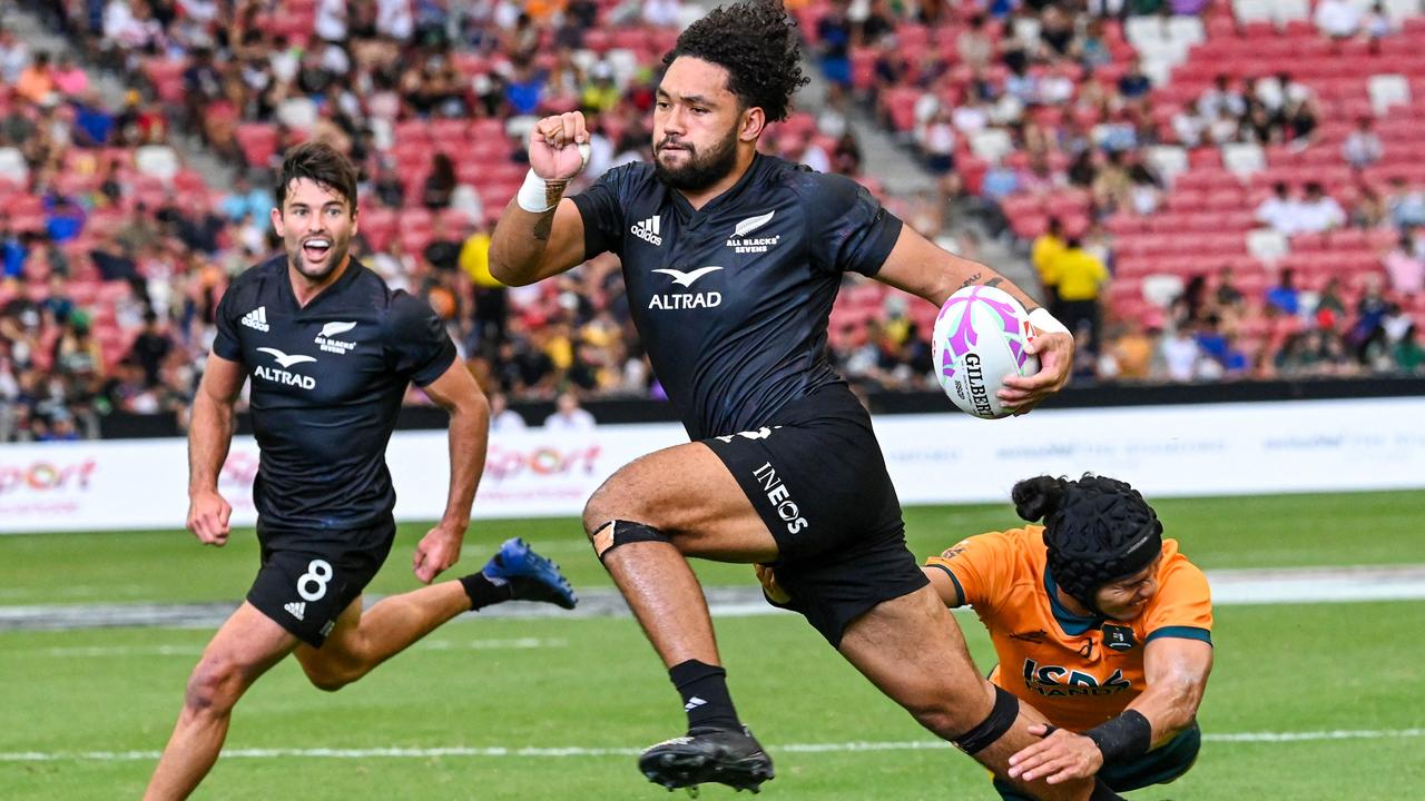 Moses Leo would play in the outside backs if he signs with the Storm. Picture: Roslan Rahman/ AFP