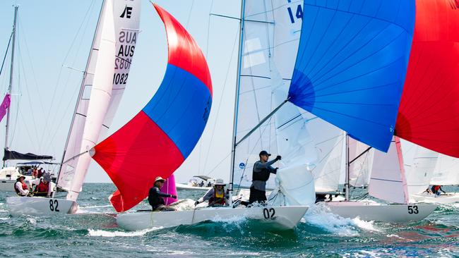 The racing at the 2025 world Etchells championship was close. Credit: Nic Douglass