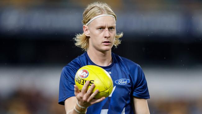 Ollie Dempsey rest his Break Even. Picture: Russell Freeman/AFL Photos via Getty Images