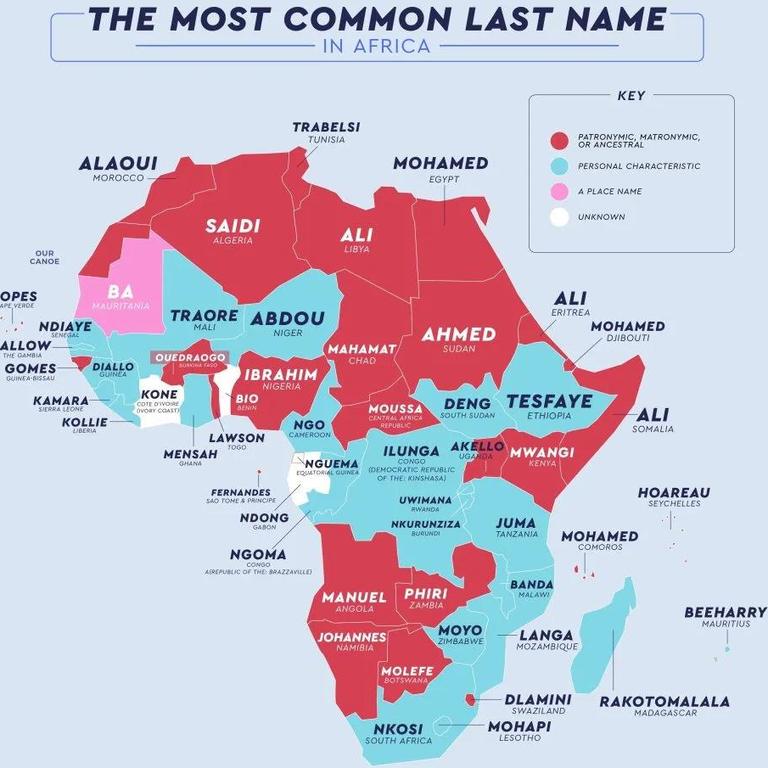 African last names are far more varied than for other regions. Picture: Net Credit