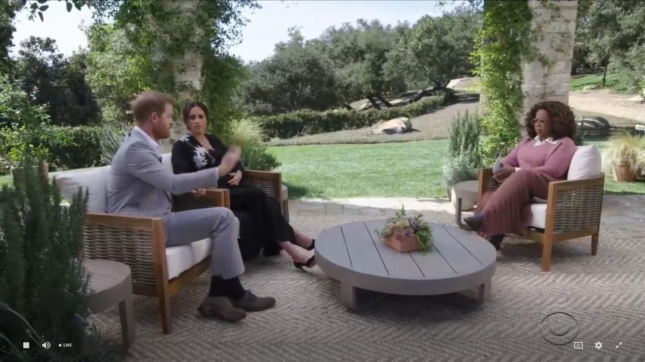 The couple spoke candidly to Oprah about their ups and downs at the palace. Picture: Screengrab