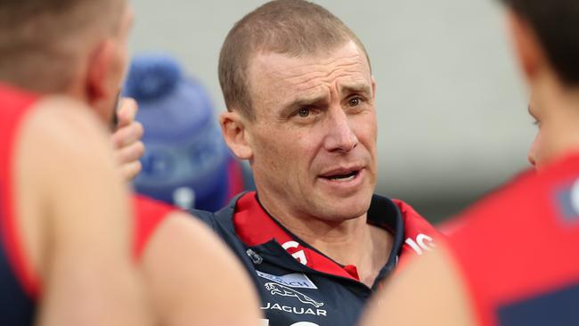 Melbourne coach Simon Goodwin needs to be harder on his players, former Demon David Schwarz says. Picture: AFL Photos/Getty Images