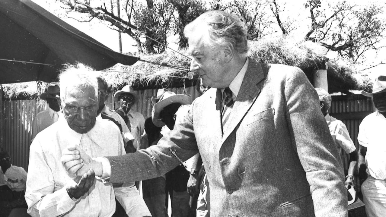 Family of Vincent Lingiari plan sand tribute at Gough Whitlam memorial ...