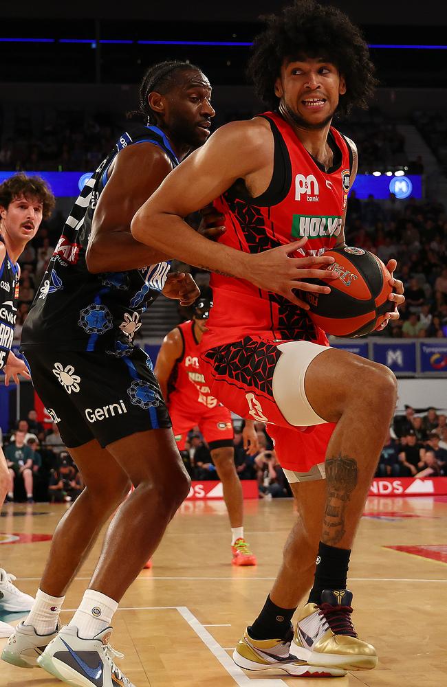 Perth’s teen Next Star Izan Almansa saw some valuable court time. Picture: Graham Denholm/Getty Images