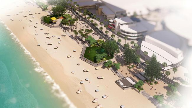 How the Esplanade will be transformed. Picture: Supplied by Gold Coast City Council.