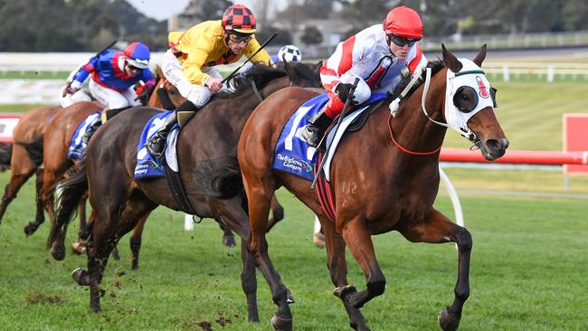 Nerone ridden by Craig Williams wins the The Big Screen Company Handicap  at Sandown Racecourse on July 13, 2022 in Melbourne, Australia. (Photo by Pat Scala/Racing Photos via Getty Images)