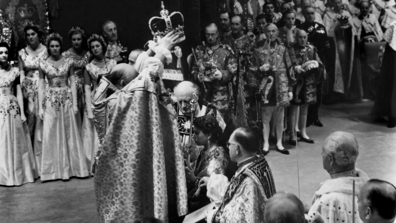 The coronation of Queen Elizabeth II in Westminster Abbey in London in June 1953. Picture: AFP