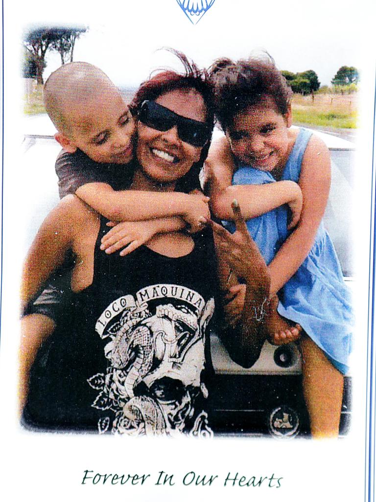 Adeline Yvette Rigney-Wilson with her children Amber and Korey Lee Mitchell.