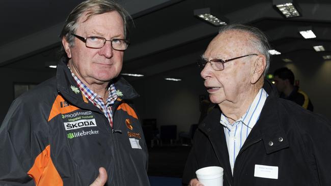 Two of the game’s great ideas men: Kevin Sheedy and Harry Beitzel.