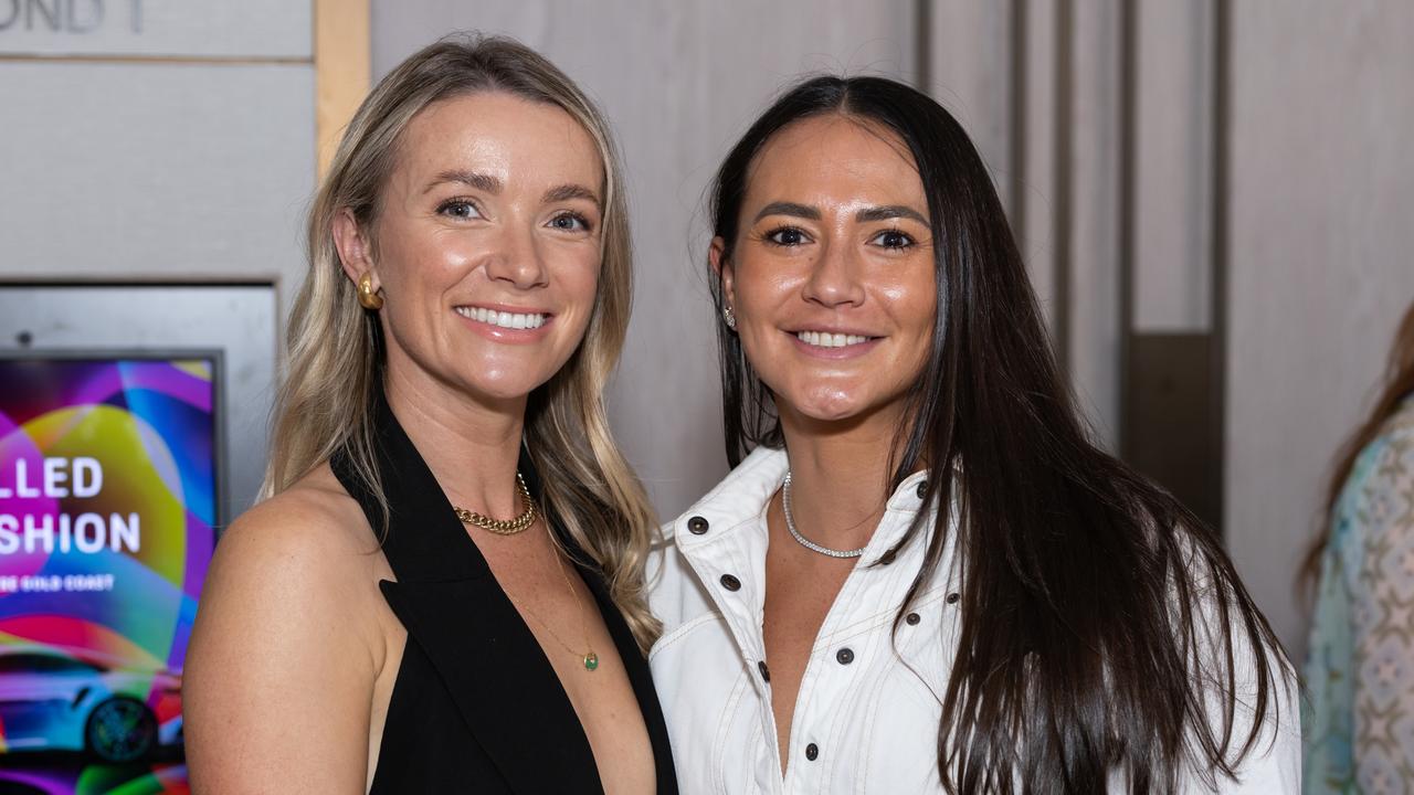 Summer King and Esta Scerri at Fuelled by Fashion Porsche luncheon at the Langham Hotel Gold Coast. Photo: Celeste Humphrey