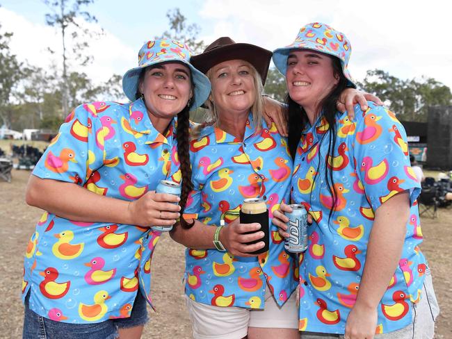 Emily Scurry, Mikalya Sheen and Karen Scurry at Gympie Music Muster. Picture: Patrick Woods.