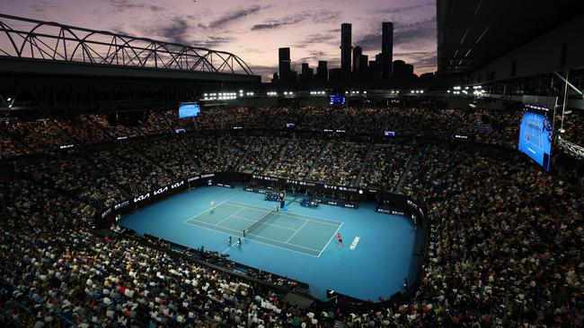 Alexander Zverev of Germany playing against Jannik Sinner of Italy in the men’s final. Picture: Cameron Spencer/Getty Images