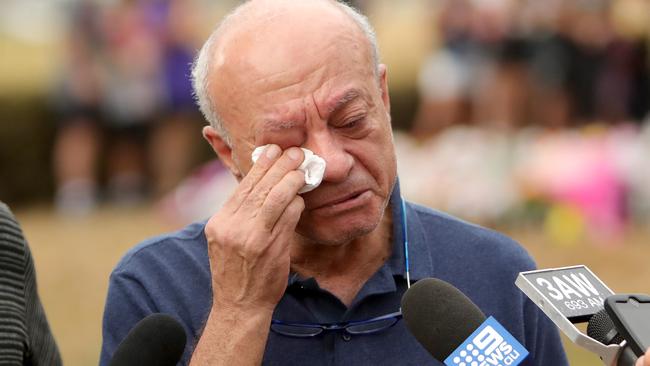 Aiia Maasarwe’s grieving father Saeed at the site of her death earlier this year. Picture: Stuart McEvoy/The Australian