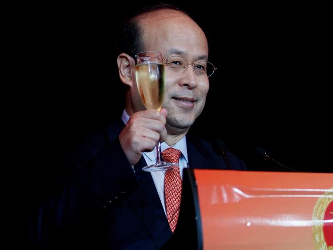 Chinese Ambassador Xiao Qian addressees attendees of a reception celebrating the 74th anniversary of the PRC's founding in Sydney on Thursday, September 28, 2023. Picture: Nikki Short