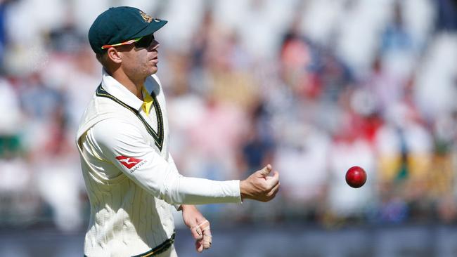 David Warner fielding in the third Test against South Africa at Cape Town. Picture: AFP