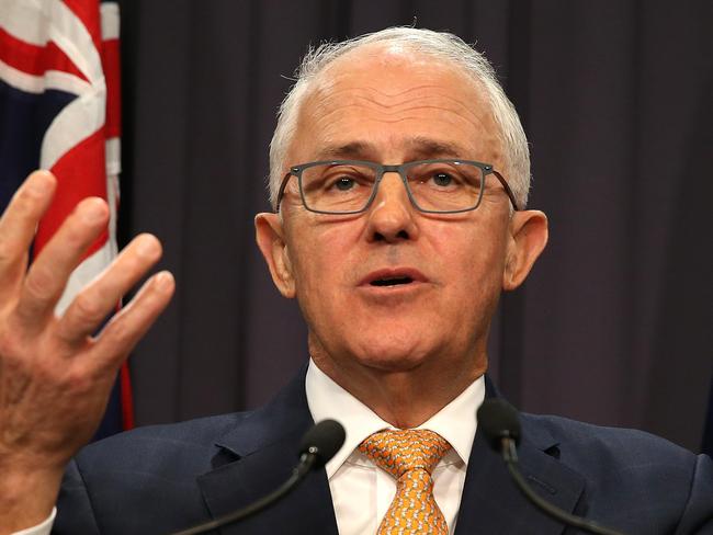 PM Malcolm Turnbull  holding a Press Conference at Parliament House in Canberra. Picture Kym Smith