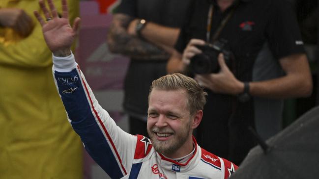 Haas F1 Team's Danish driver Kevin Magnussen couldn’t believe he was in pole position after qualifying. Picture: NELSON ALMEIDA / POOL / AFP)