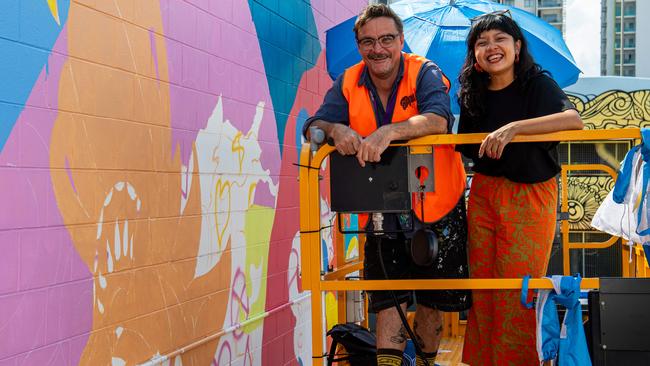 David Collins and Ika Yuliana overseeing the masterpiece’s progress. Picture: Pema Tamang Pakhrin