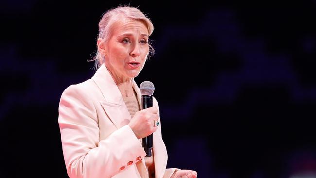 Foxtel Group chief content and commercial officer Amanda Laing at the Foxtel Upfronts at Allianz Stadium in Sydney on October 20, 2022. Picture: Supplied