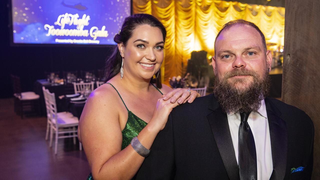 Heidi Glover-Wells and Zac Wells at LifeFlight Toowoomba Gala at The Goods Shed, Saturday, May 6, 2023. Picture: Kevin Farmer