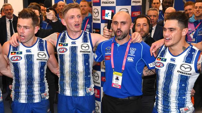 North Melbourne could consider trading Shaun Higgins for a top-25 draft pick at season’s end. (Photo by Quinn Rooney/Getty Images)