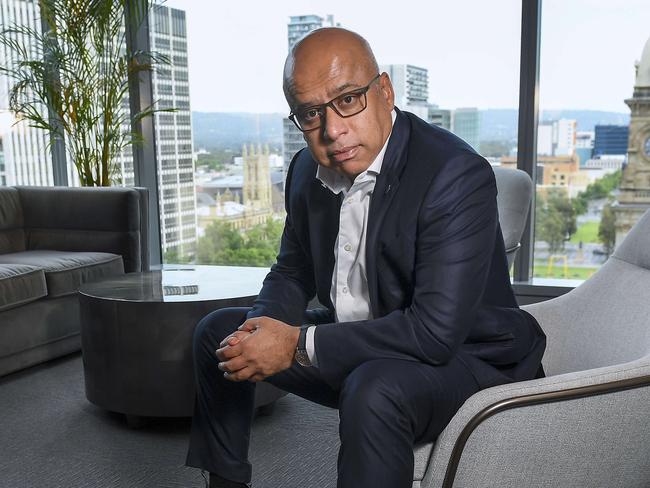 Sanjeev Gupta poses in his city office on the 10th floor of the EY  building in Adelaide Tuesday,October,22,2024.Picture Mark Brake