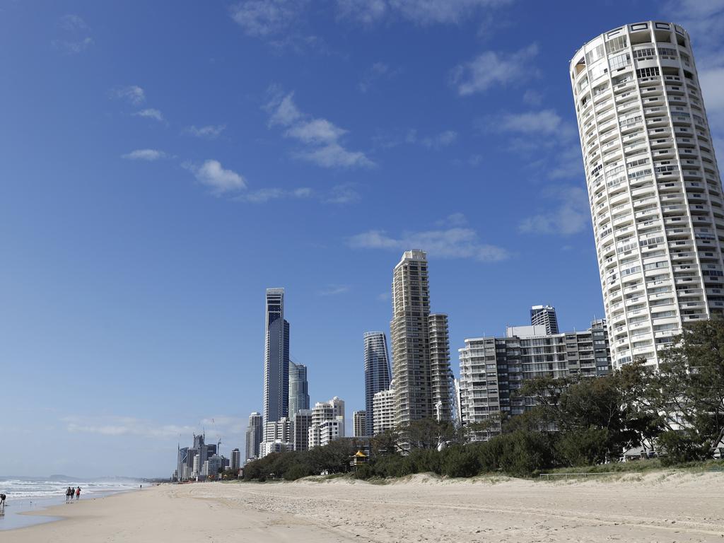 The Surfers Paradise beach where the body of an infant was found on Monday. Picture: AAP Image/Regi Varghese.