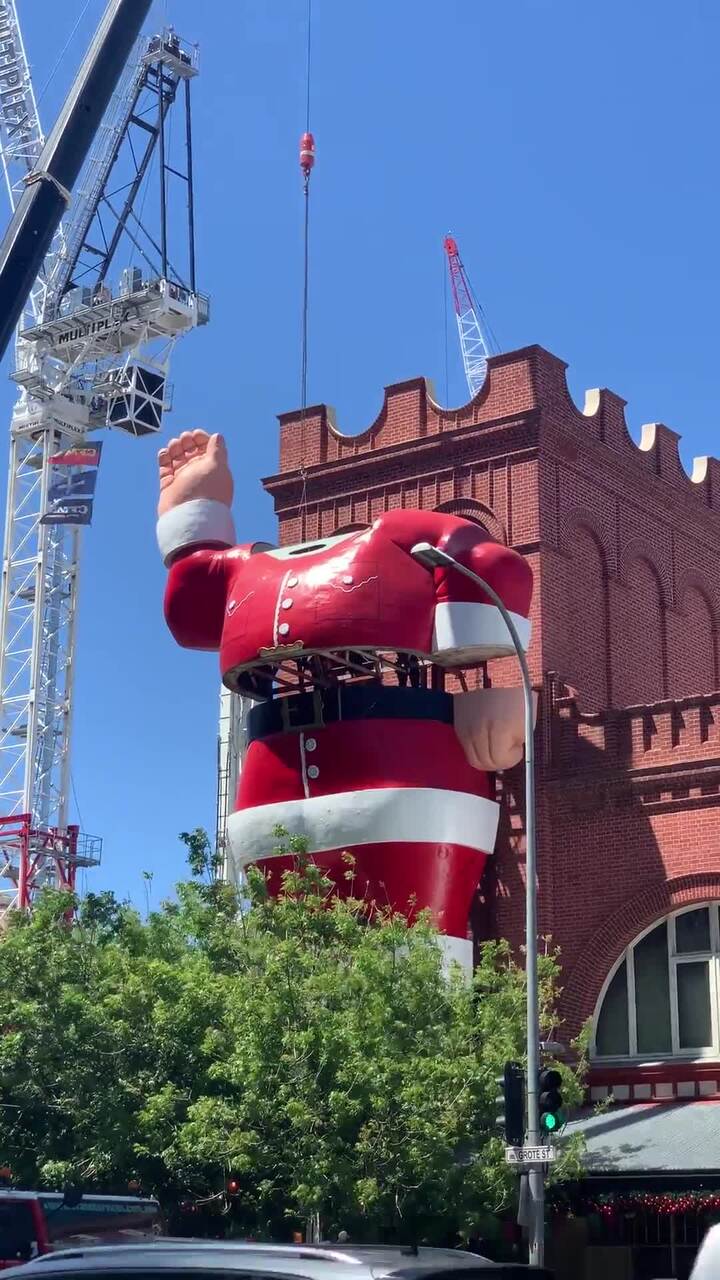 Giant Father Christmas returns to Adelaide Central Market