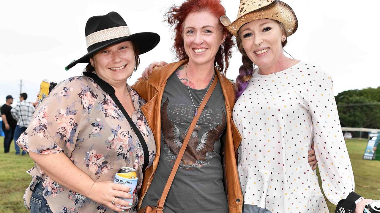 Mairi Westwater, Holly Grogan and Amie Walters at Lighthouse Country Music Festival, Burnett Heads. Picture: Patrick Woods.