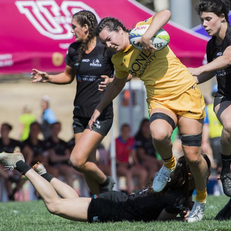 Action from the opening weekend of the Aon Rugby Sevens. Picture: CAVAN FLYNN