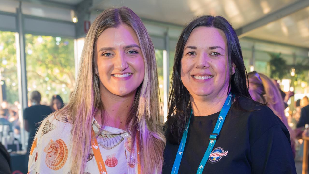 Karla Judge and Lisa Welsh for The Pulse at the Australian Tourism Exchange at the Gold Coast Convention and Exhibition Centre, May 4 2023. Picture: Steven Grevis