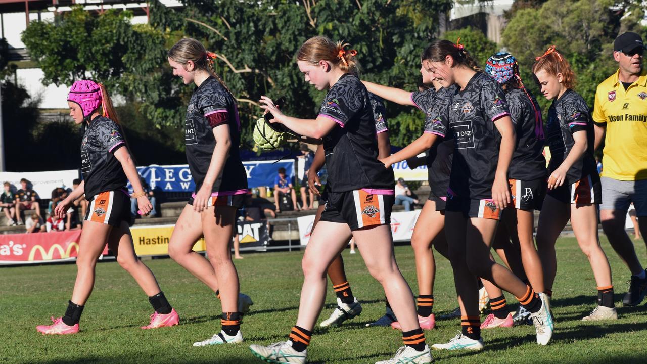 Rocky Junior League grand finals, under-17 girls, Rockhampton Tigers versus Norths, Rugby Park, on June 8, 2024.