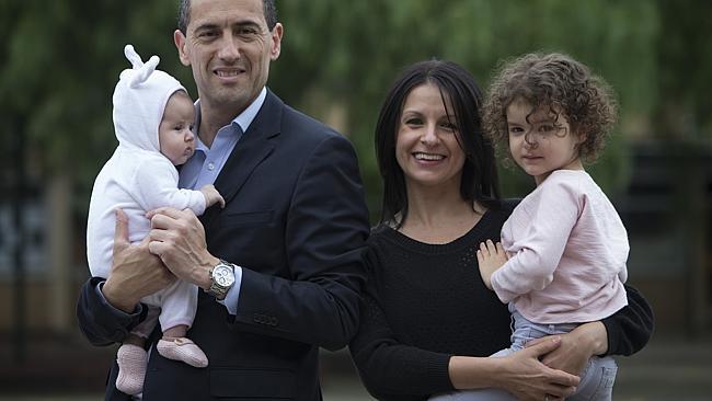 Tom Koutsantonis, his wife Anthea and children Helena and Tia on election day in March. P