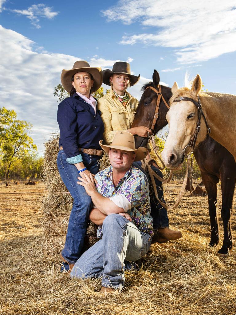 Kate and Tick Everett with their eldest daughter Meg. Picture: Lachie Millard