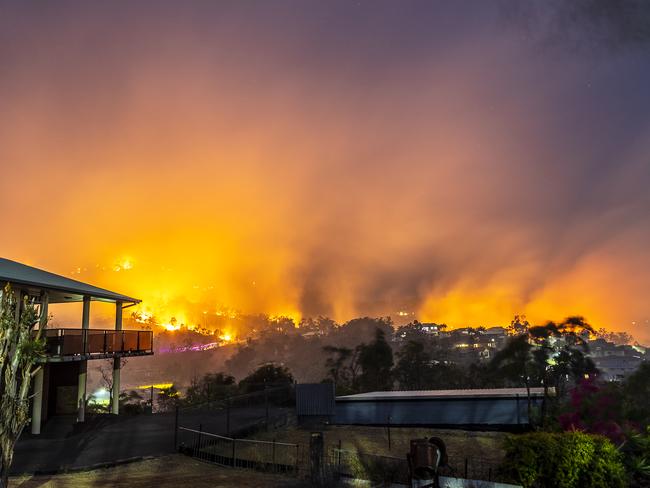 Fires burn towards residences in Frenchville.