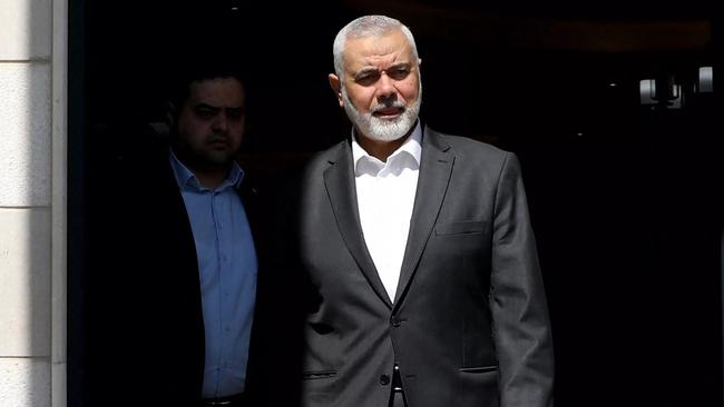 Hamas' political chief Ismail Haniyeh in Doha. Picture: AFP.