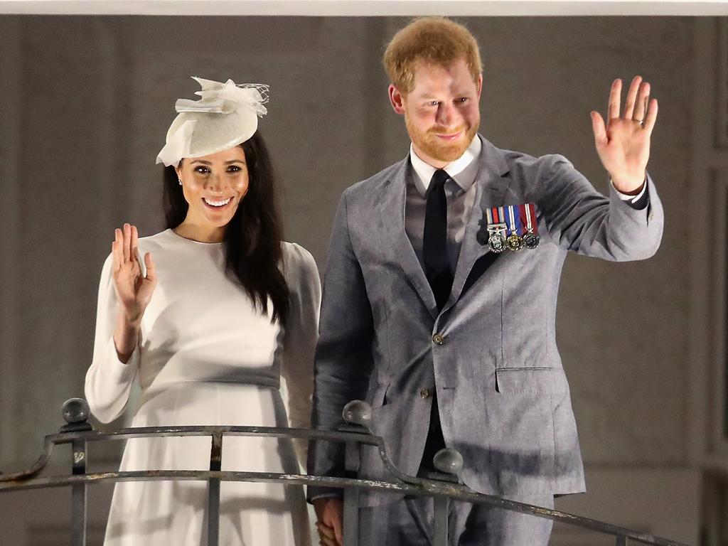 Meghan, the Duchess of Sussex, and Prince Harry in Fiji in 2018. Picture: Getty